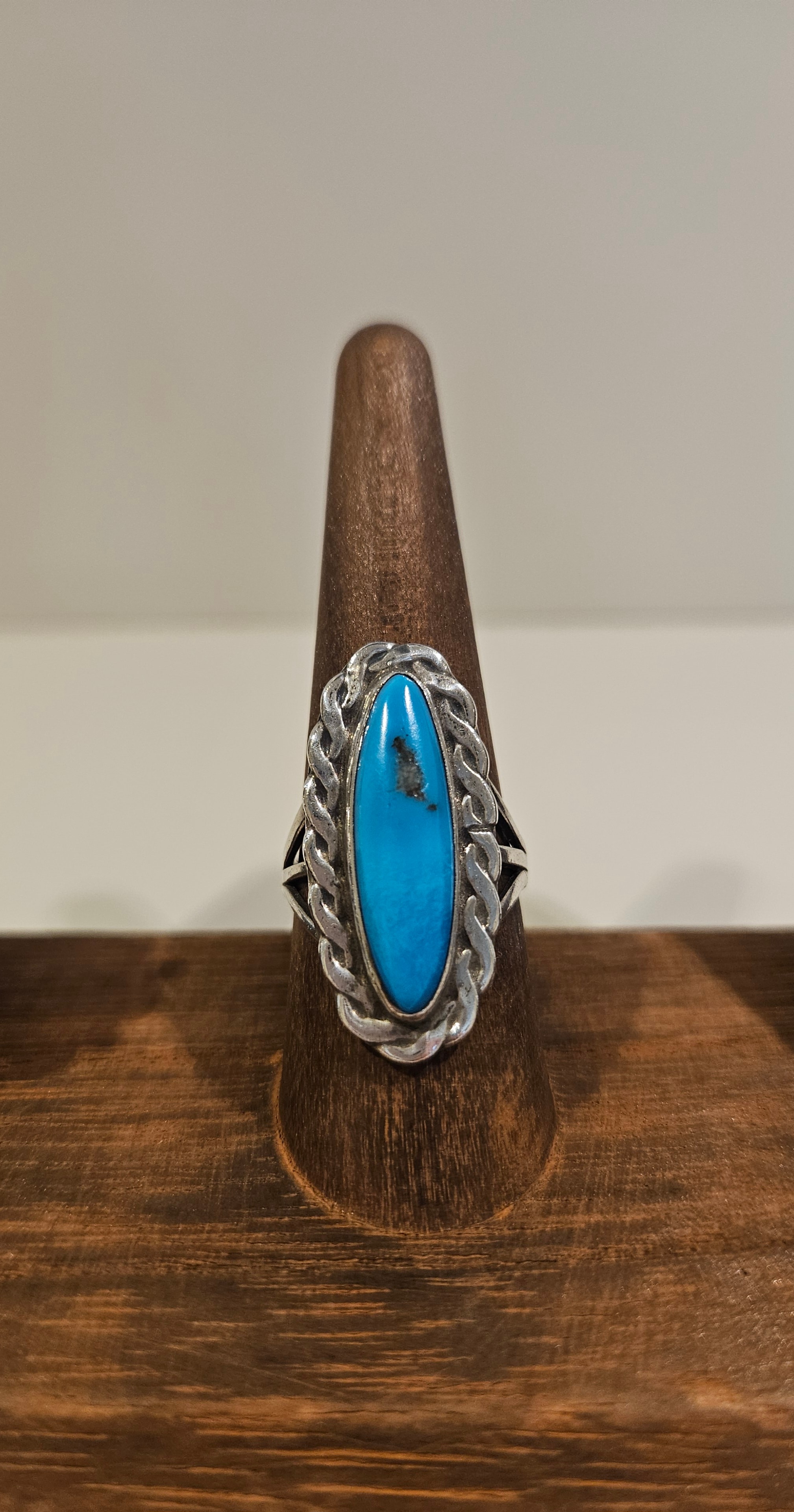 Turquoise Braided Bezel Ring